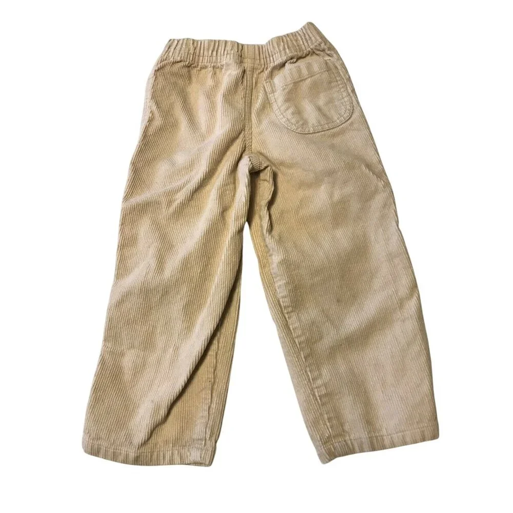 Talbots Kids Boy's Size 3 Pant Corduroy Elastic Waist Beige Good Preowned